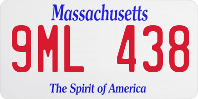 MA license plate 9ML438