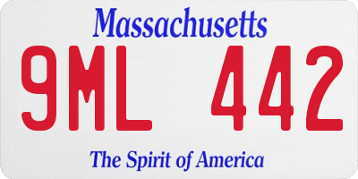 MA license plate 9ML442