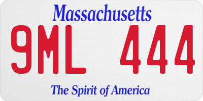 MA license plate 9ML444