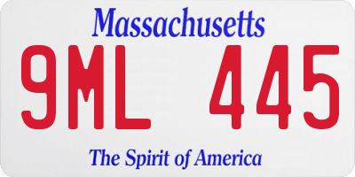 MA license plate 9ML445
