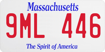 MA license plate 9ML446