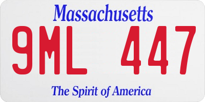 MA license plate 9ML447