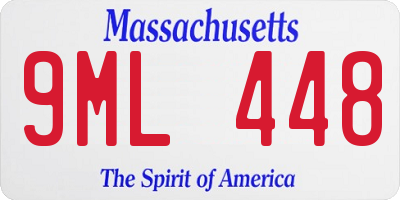 MA license plate 9ML448