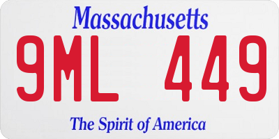 MA license plate 9ML449