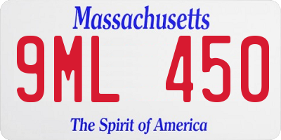 MA license plate 9ML450