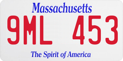 MA license plate 9ML453