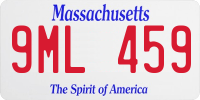 MA license plate 9ML459