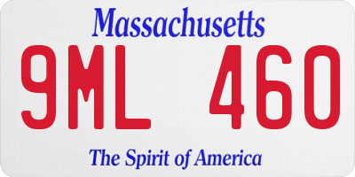 MA license plate 9ML460