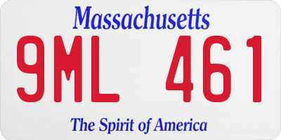 MA license plate 9ML461