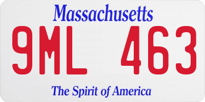 MA license plate 9ML463