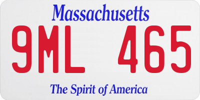 MA license plate 9ML465