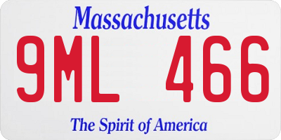 MA license plate 9ML466