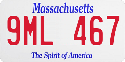 MA license plate 9ML467