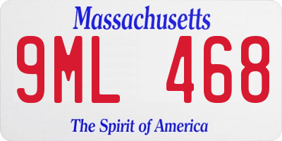 MA license plate 9ML468