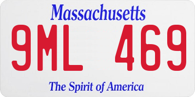 MA license plate 9ML469