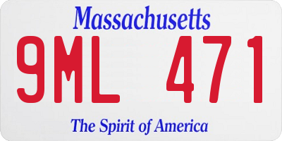 MA license plate 9ML471