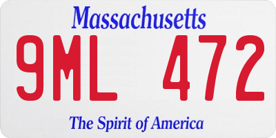 MA license plate 9ML472