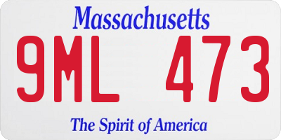 MA license plate 9ML473