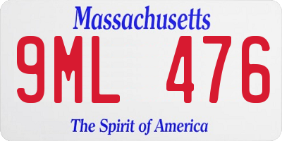 MA license plate 9ML476