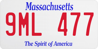 MA license plate 9ML477