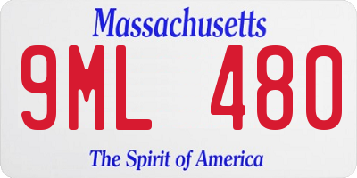 MA license plate 9ML480