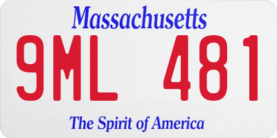 MA license plate 9ML481
