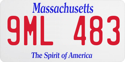 MA license plate 9ML483