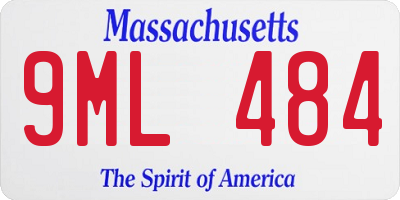 MA license plate 9ML484