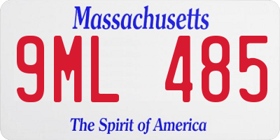 MA license plate 9ML485