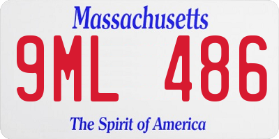MA license plate 9ML486