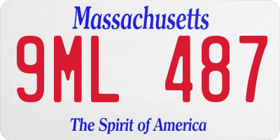 MA license plate 9ML487