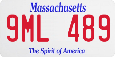 MA license plate 9ML489