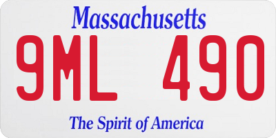 MA license plate 9ML490