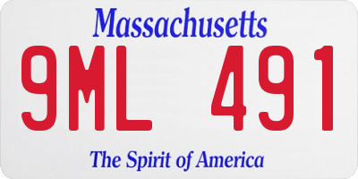MA license plate 9ML491