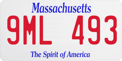 MA license plate 9ML493