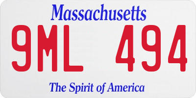 MA license plate 9ML494