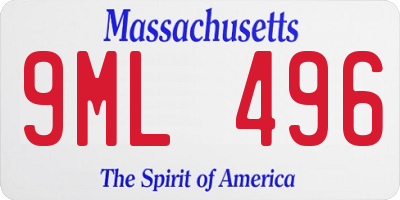 MA license plate 9ML496