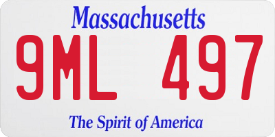 MA license plate 9ML497