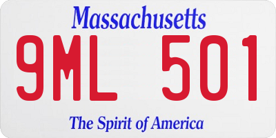 MA license plate 9ML501