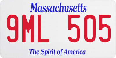 MA license plate 9ML505