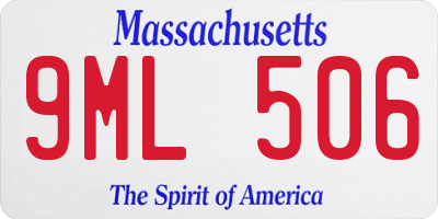 MA license plate 9ML506