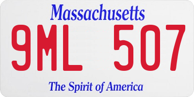 MA license plate 9ML507