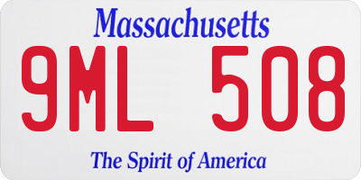 MA license plate 9ML508