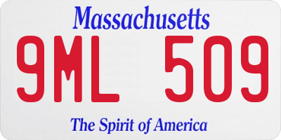 MA license plate 9ML509