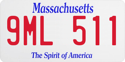 MA license plate 9ML511