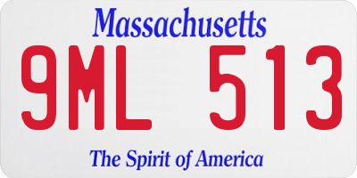 MA license plate 9ML513