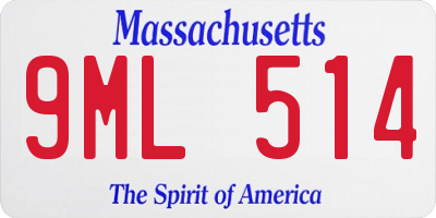 MA license plate 9ML514
