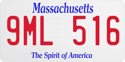 MA license plate 9ML516