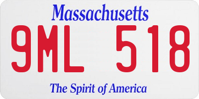 MA license plate 9ML518