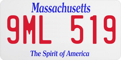 MA license plate 9ML519